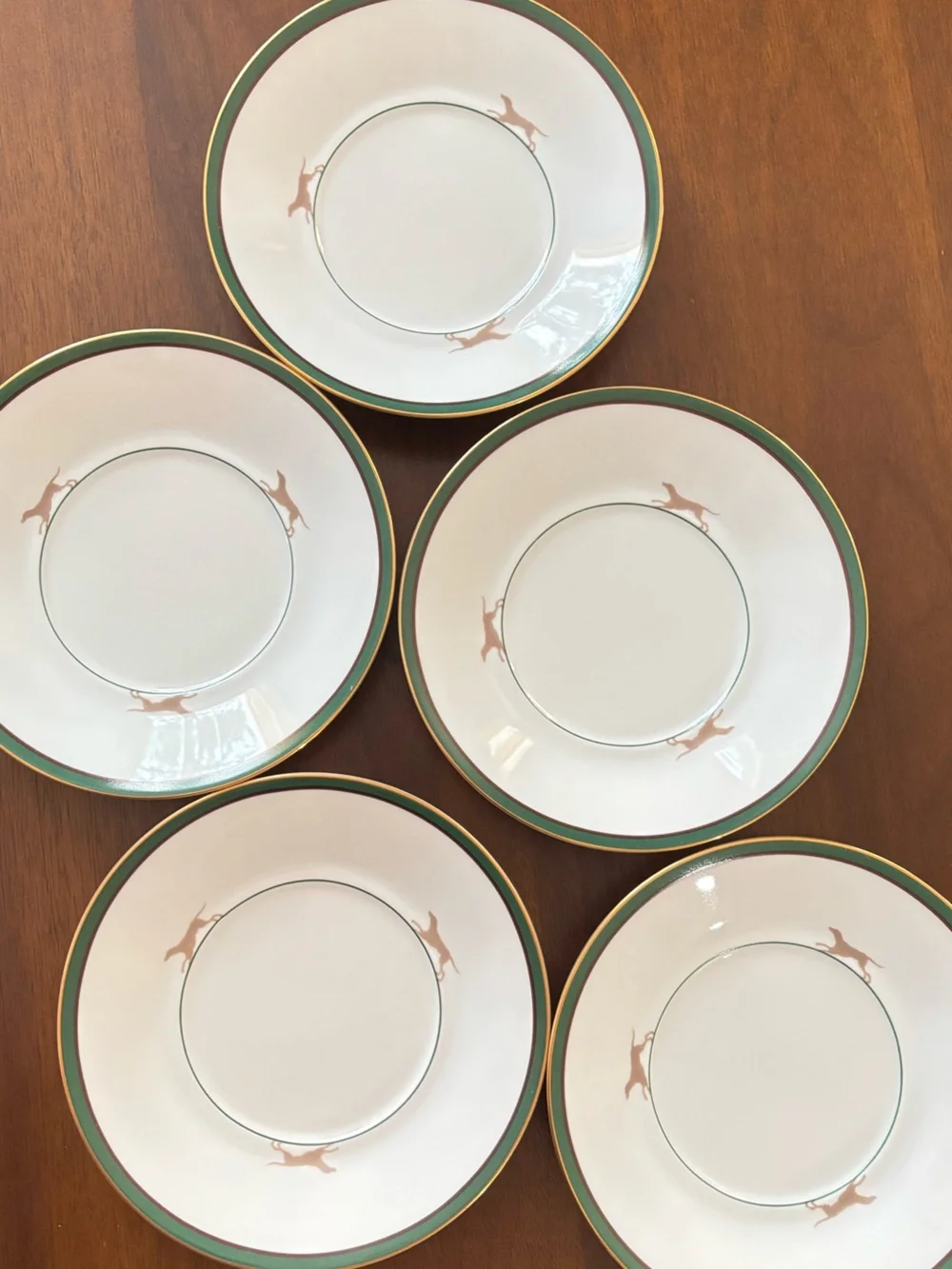 Vintage Noritake Royal Hunt set of 5 saucers